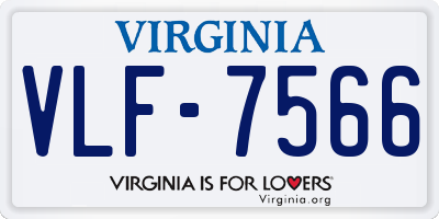 VA license plate VLF7566