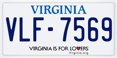VA license plate VLF7569