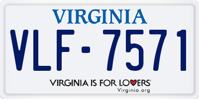 VA license plate VLF7571