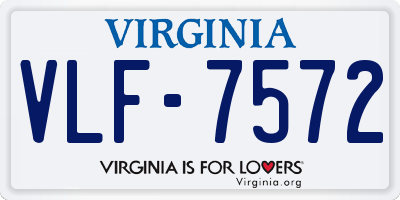 VA license plate VLF7572