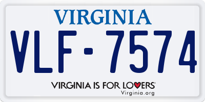 VA license plate VLF7574
