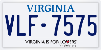 VA license plate VLF7575