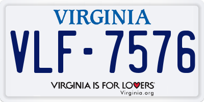 VA license plate VLF7576