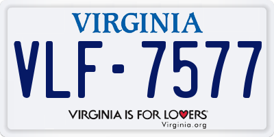 VA license plate VLF7577