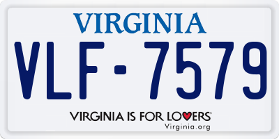 VA license plate VLF7579