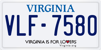 VA license plate VLF7580