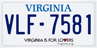 VA license plate VLF7581
