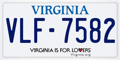 VA license plate VLF7582