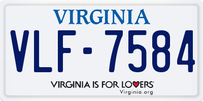 VA license plate VLF7584