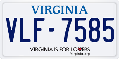 VA license plate VLF7585