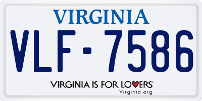 VA license plate VLF7586