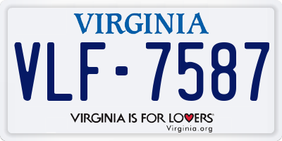 VA license plate VLF7587