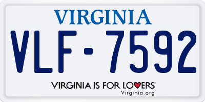 VA license plate VLF7592