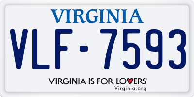 VA license plate VLF7593