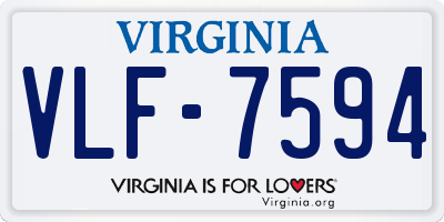 VA license plate VLF7594