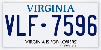 VA license plate VLF7596