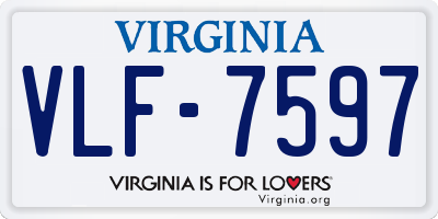 VA license plate VLF7597