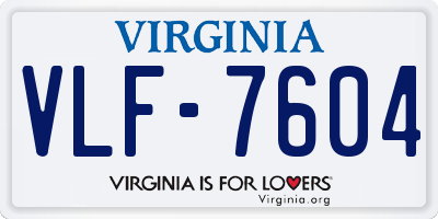 VA license plate VLF7604