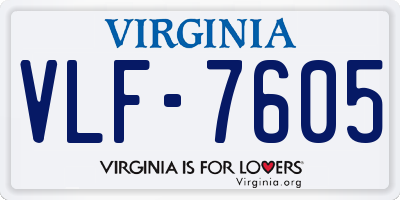 VA license plate VLF7605