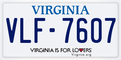 VA license plate VLF7607