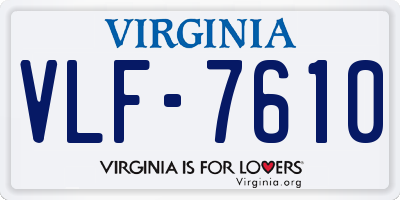 VA license plate VLF7610