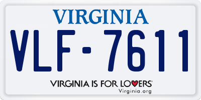 VA license plate VLF7611