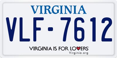 VA license plate VLF7612