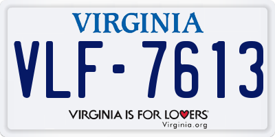 VA license plate VLF7613