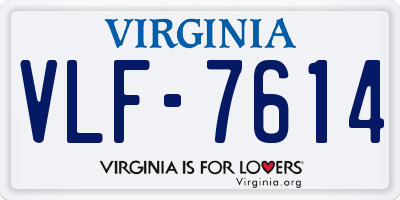 VA license plate VLF7614