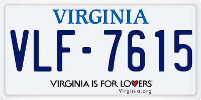 VA license plate VLF7615