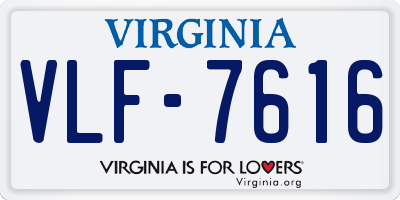 VA license plate VLF7616