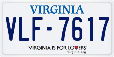 VA license plate VLF7617