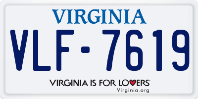 VA license plate VLF7619
