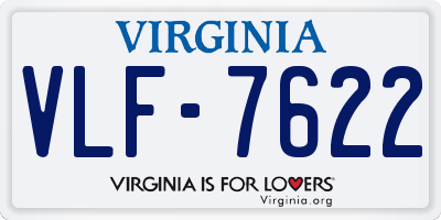 VA license plate VLF7622