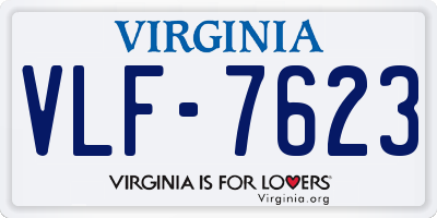 VA license plate VLF7623
