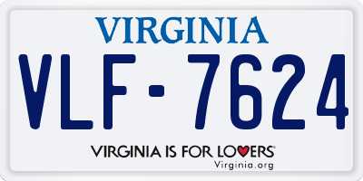 VA license plate VLF7624