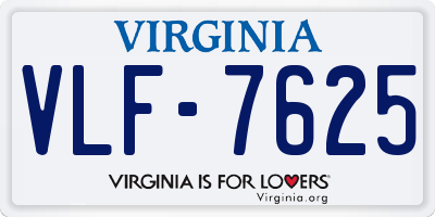 VA license plate VLF7625