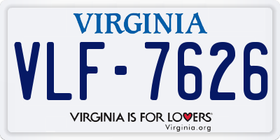 VA license plate VLF7626