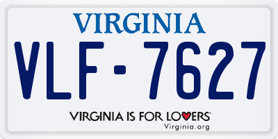 VA license plate VLF7627