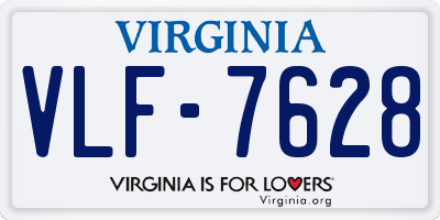 VA license plate VLF7628