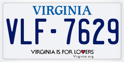 VA license plate VLF7629