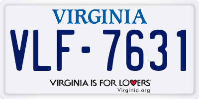 VA license plate VLF7631