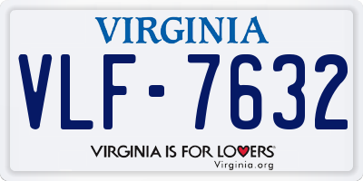 VA license plate VLF7632