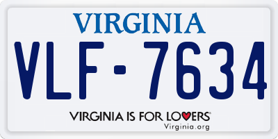 VA license plate VLF7634