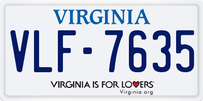 VA license plate VLF7635