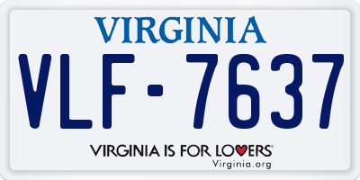 VA license plate VLF7637