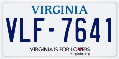 VA license plate VLF7641