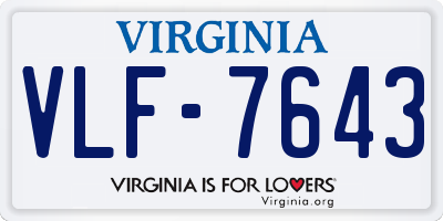VA license plate VLF7643