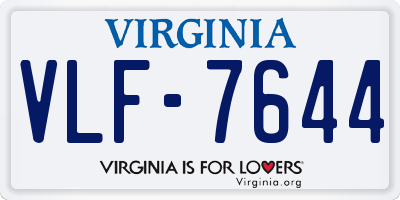 VA license plate VLF7644