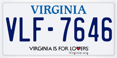 VA license plate VLF7646
